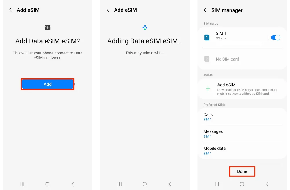 Install eSIM on Samsung Activate